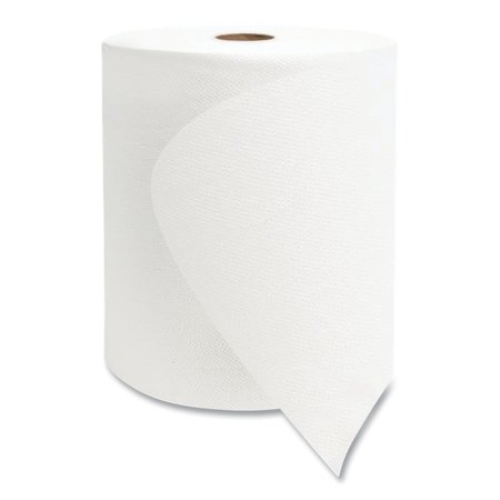 MORCON TISSUE Hardwound Paper Towels, 1 Ply, Continuous Roll Sheets, 600 ft, White, 6 PK VT9158